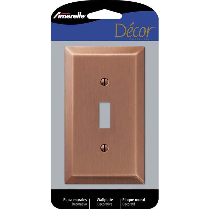 AMERELLE - Amerelle Century Antique Copper 1 gang Stamped Steel Toggle Wall Plate 1 pk