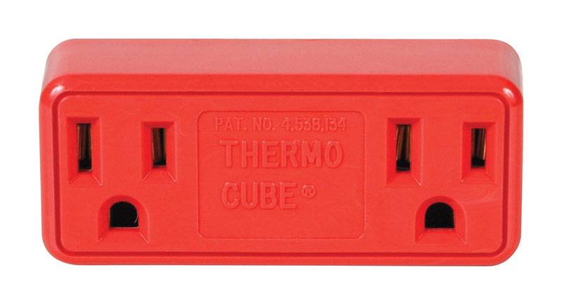 THERMOCUBE - Thermocube Non-Polarized 2 outlets Outlet Converter Surge Protection 1 pk