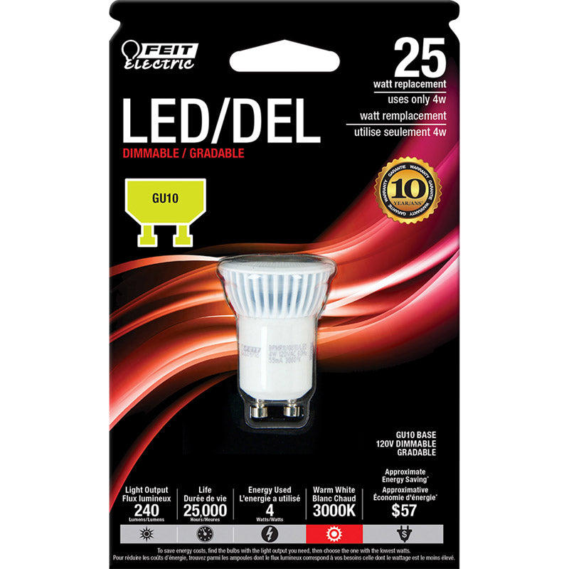 FEIT - Feit MR11 GU10 LED Bulb Soft White 25 Watt Equivalence 1 pk