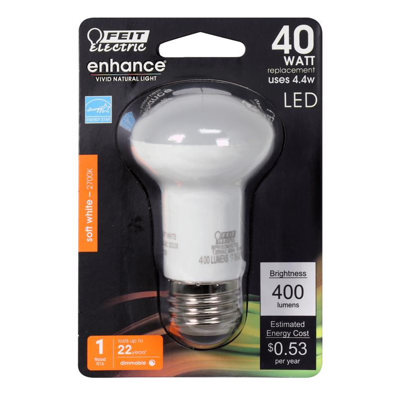 FEIT - Feit Enhance R16 E26 (Medium) LED Bulb Soft White 40 Watt Equivalence 1 pk - Case of 4