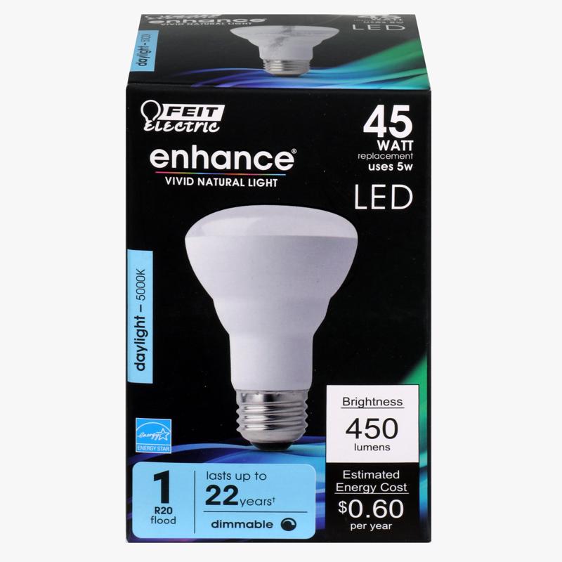 FEIT - Feit Enhance R20 E26 (Medium) LED Bulb Daylight 45 Watt Equivalence 1 pk