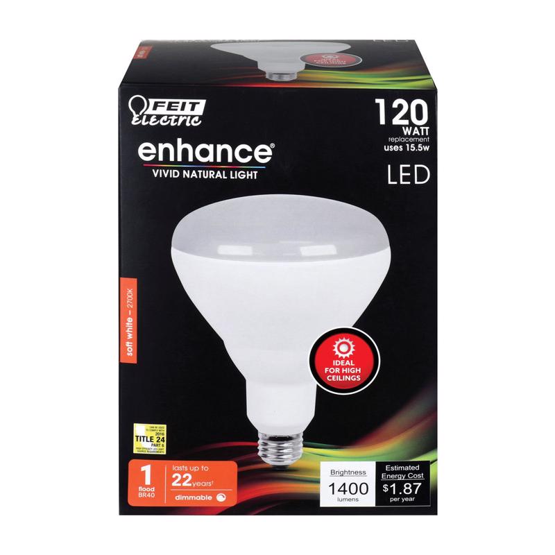 FEIT - Feit Enhance BR40 E26 (Medium) LED Bulb Soft White 120 Watt Equivalence 1 pk