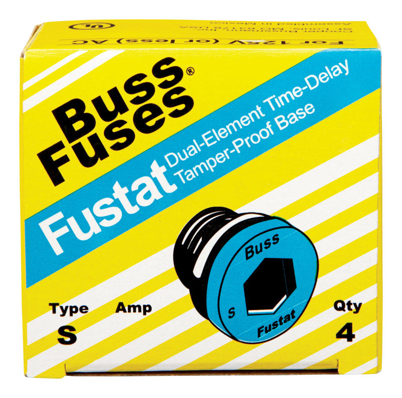 BUSSMANN - Bussmann 6-1/4 amps Plug Fuse 4 pk