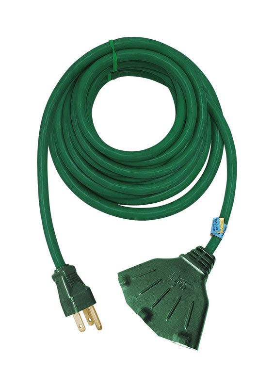 PROJEX - Projex Indoor or Outdoor 50 ft. L Green Triple Outlet Cord 16/3