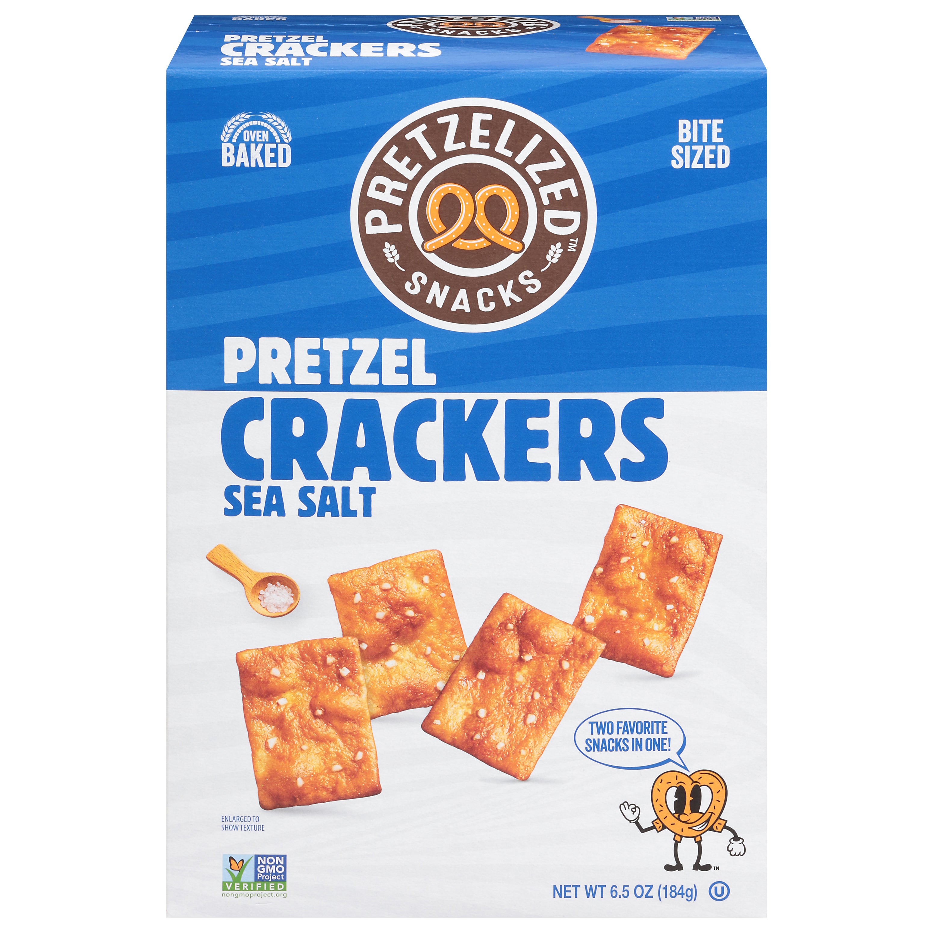 Pretzelized Snacks Pretzel Sea Salt Crackers 6.5 oz - Case of 12