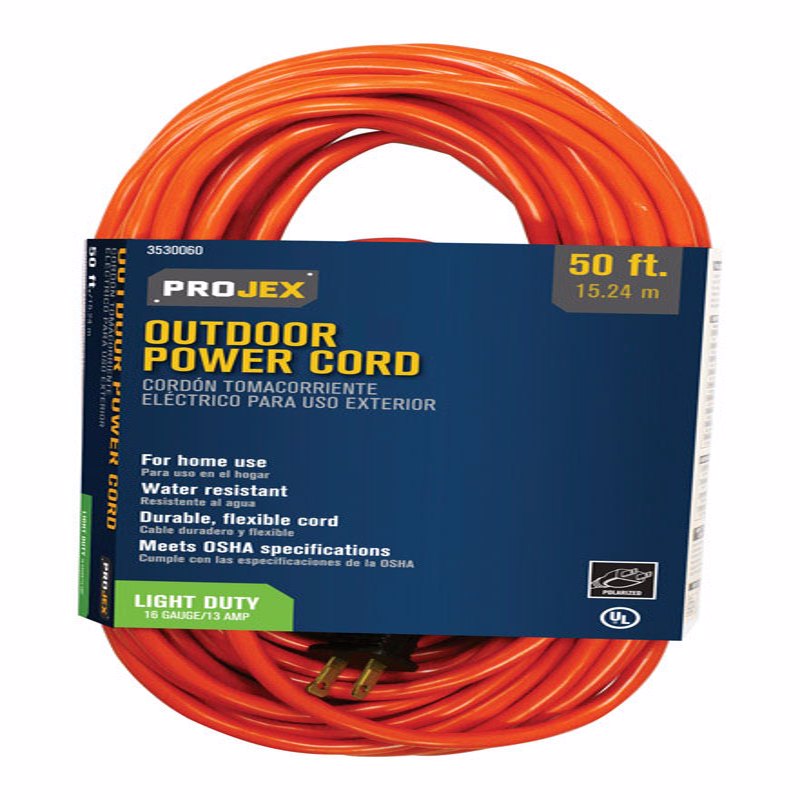 PROJEX - Projex Indoor or Outdoor 50 ft. L Orange Extension Cord 16/2 SJTW