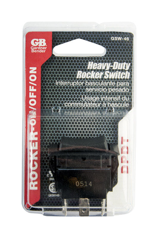 GARDNER BENDER - Gardner Bender Double Pole Rocker Switch Black 1 pk