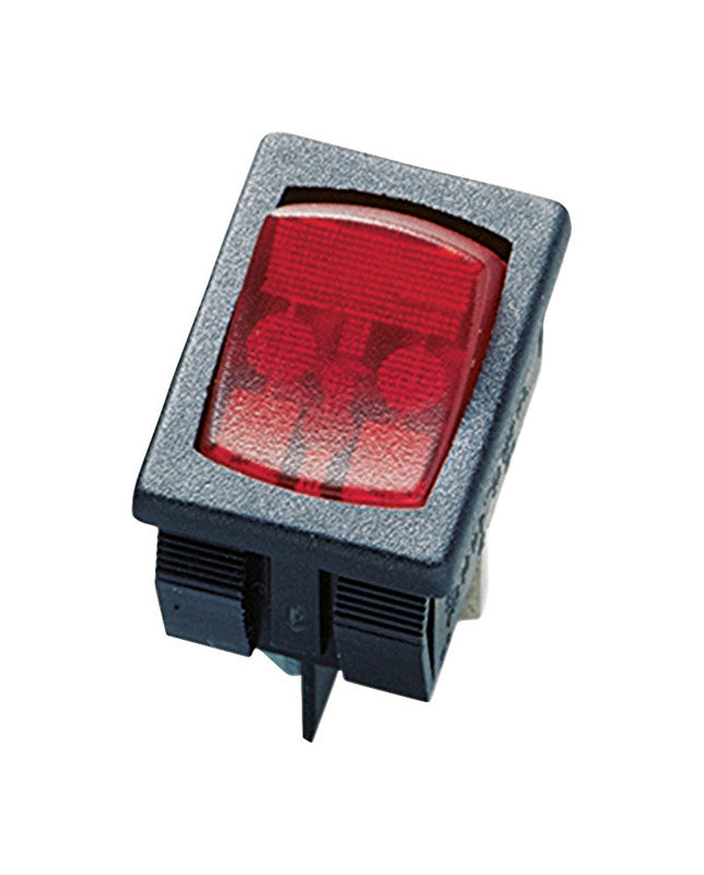 GARDNER BENDER - Gardner Bender 10 amps Rocker Switch Black/Red 1 pk