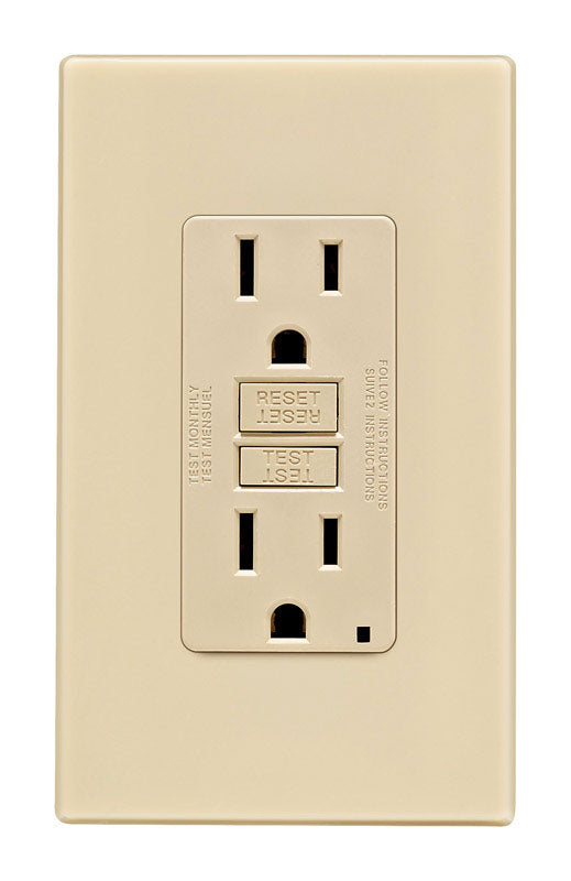 LEVITON - Leviton SmartlockPro 15 amps 125 V Duplex Ivory GFCI Outlet 5-15R 1 pk [C31-GFNT1-0PI]