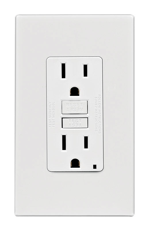 LEVITON - Leviton SmartlockPro 15 amps 125 V Duplex White GFCI Outlet 5-15R 1 pk [C32-GFNT1-0PW]