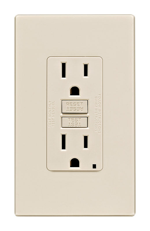 LEVITON - Leviton SmartlockPro 15 amps 125 V Duplex Light Almond GFCI Outlet 5-15R 1 pk [C36-GFNT1-0PT]