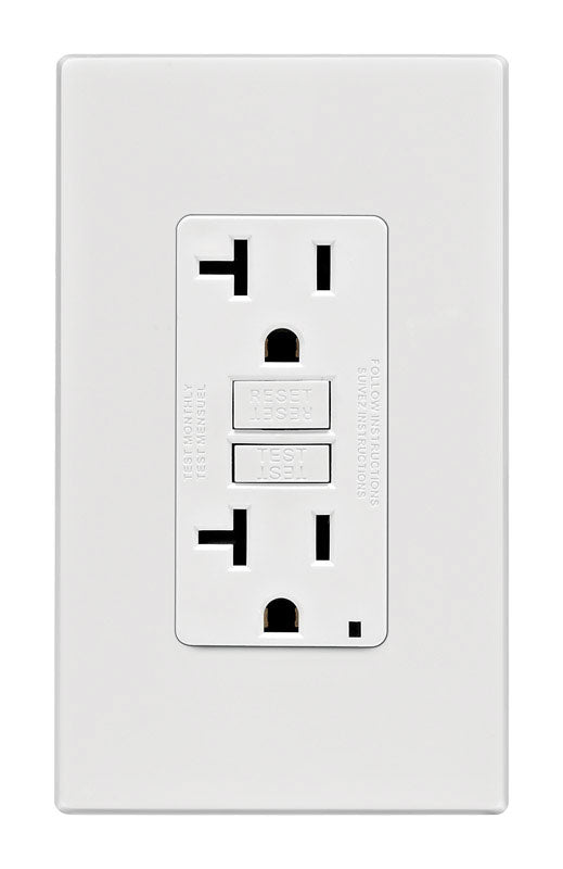 LEVITON - Leviton 20 amps 125 V White GFCI Outlet 5-20R 1 pk