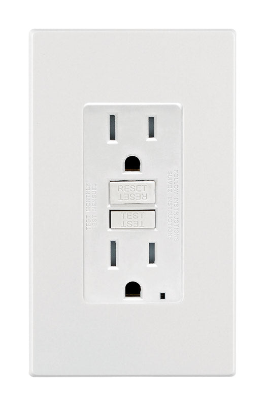 LEVITON - Leviton 15 amps 125 V White Outlet/Wallplate 5-15R 1 pk