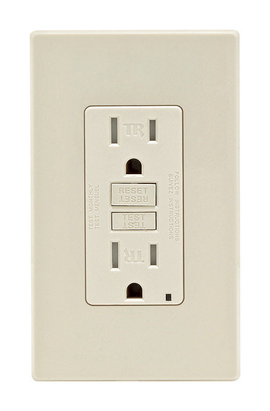 LEVITON - Leviton 15 amps 125 V Light Almond Outlet/Wallplate 5-15R 1 pk