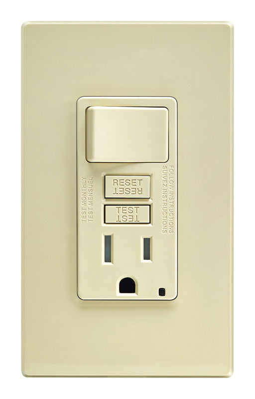 LEVITON - Leviton SmartlockPro 15 amps 125 V Ivory GFCI Outlet 5-15R 1 pk