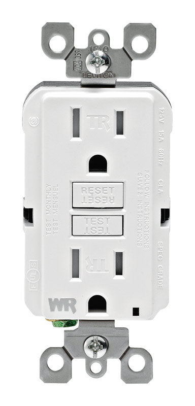 LEVITON - Leviton SmartlockPro 15 amps 125 V Duplex White GFCI Outlet 5-15R 1 pk [GFWT1-0KW]