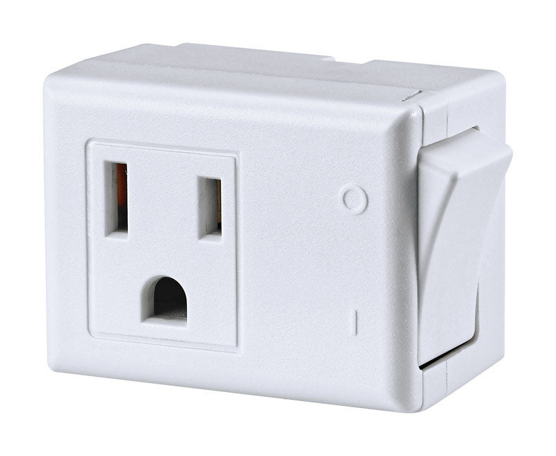 LEVITON - Leviton Grounded 1 outlets Switch Tap Adapter 1 pk