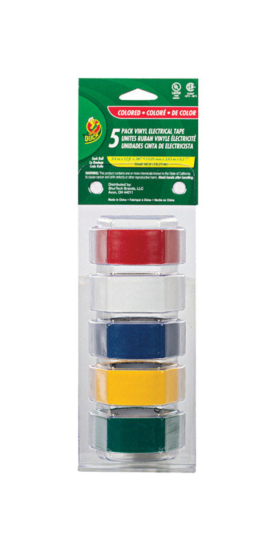DUCK - Duck 3/4 in. W X 12 ft. L Assorted Vinyl Electrical Tape