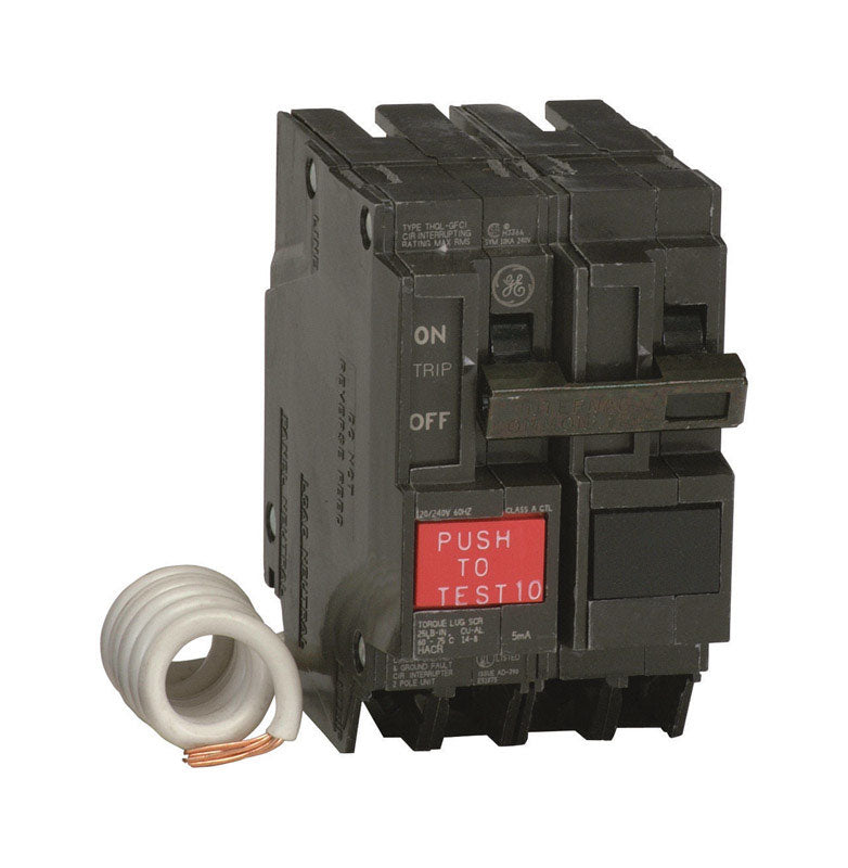 GE - GE 30 amps Ground Fault 2-Pole Circuit Breaker w/Self Test