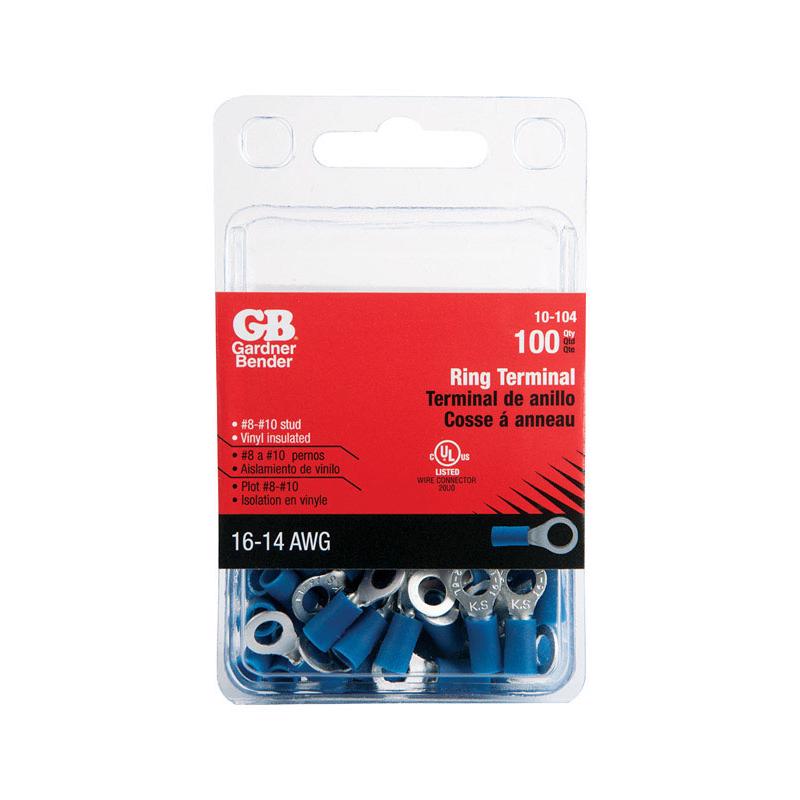 GARDNER BENDER - Gardner Bender 16-14 Ga. Insulated Wire Ring Terminal Blue 100 pk [10-104]