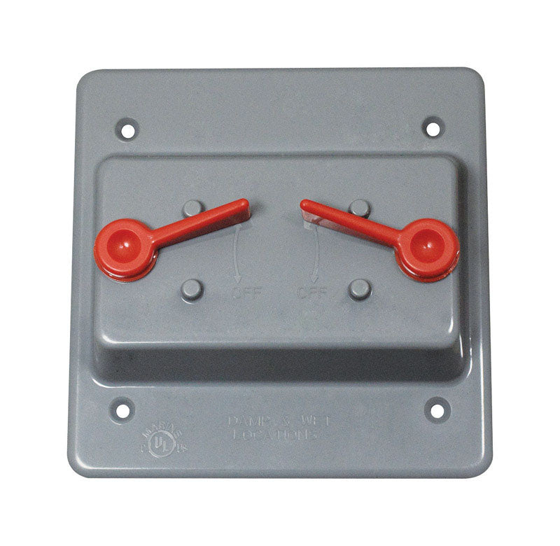 SIGMA ENGINEERED SOLUTIONS - Sigma Engineered Solutions Square Plastic 2 gang 4.84 in. H X 4.84 in. W Toggle Switch Cover