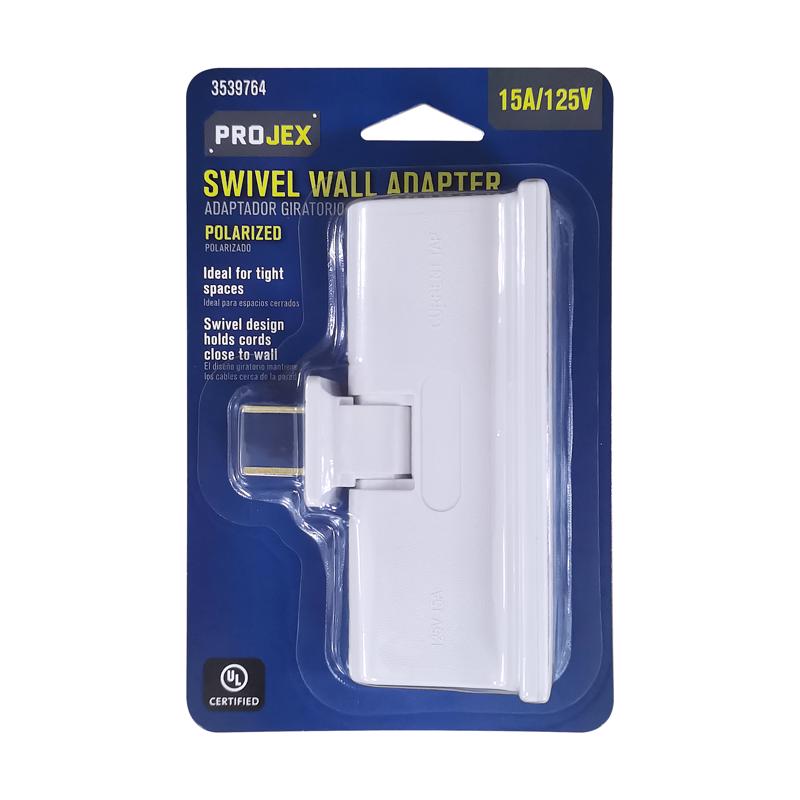 PROJEX - Projex Grounded 3 outlets Swivel Tap Adapter 1 pk - Case of 5