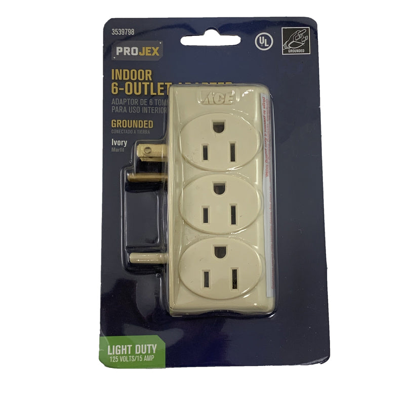 PROJEX - Projex Grounded 6 outlets Adapter 1 pk [FA-118/11PRJ]