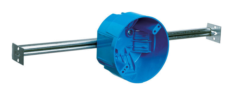 CARLON - Carlon 20 cu in Round Polycarbonate 1 gang Electrical Box w/Hanger Bar Blue [B620K]