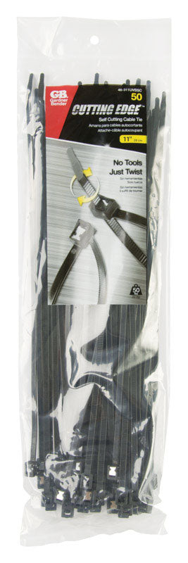 GARDNER BENDER - Gardner Bender 11 in. L Black Self-Cutting Cable Tie 50 pk