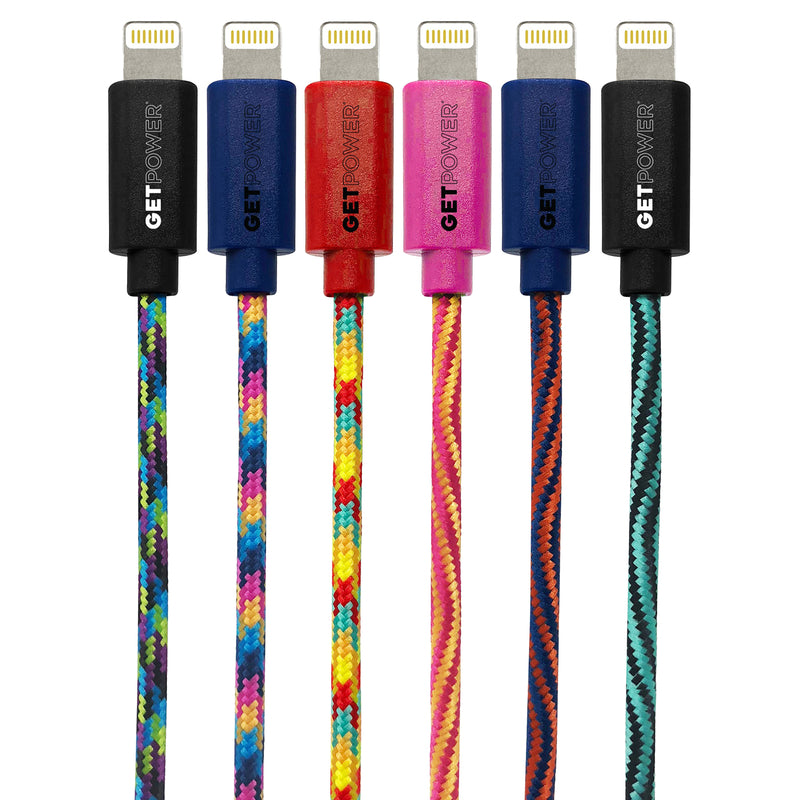 GETPOWER - GetPower Lightning to USB Charge and Sync Cable 3 ft. Black