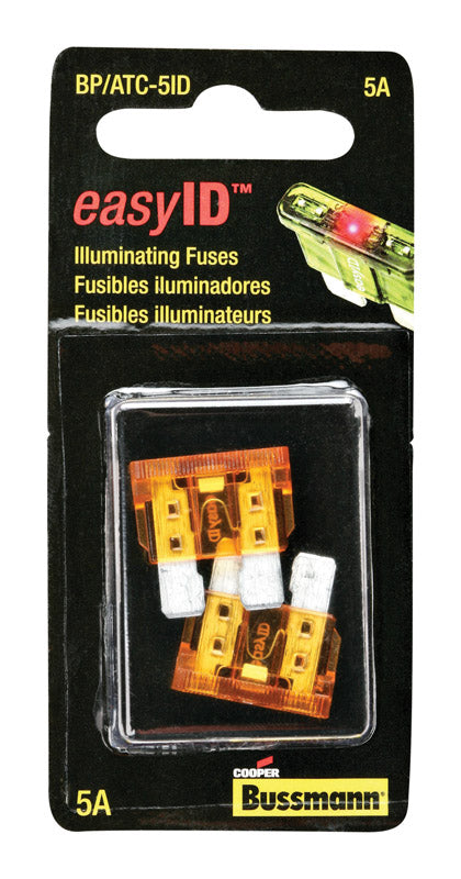 BUSSMANN - Bussmann EasyID 5 amps Illuminating Fuse 2 pk - Case of 5