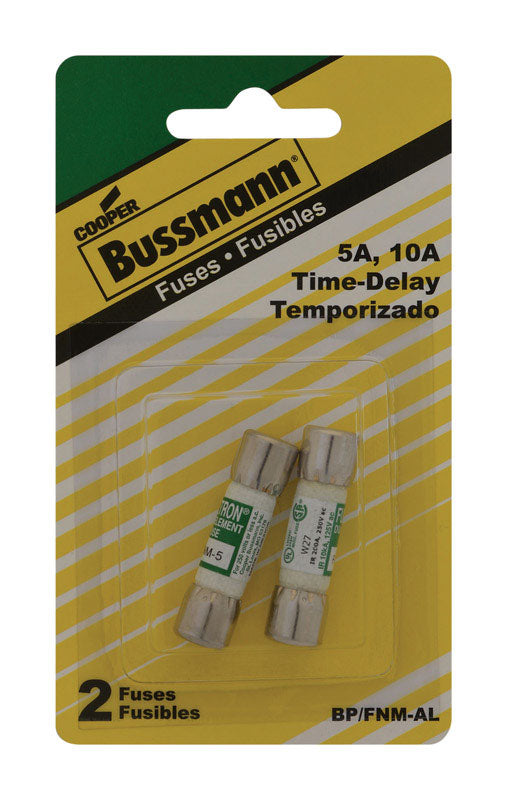 BUSSMANN - Bussmann 5, 10 amps Time Delay Cartridge Fuse 2 pk - Case of 2