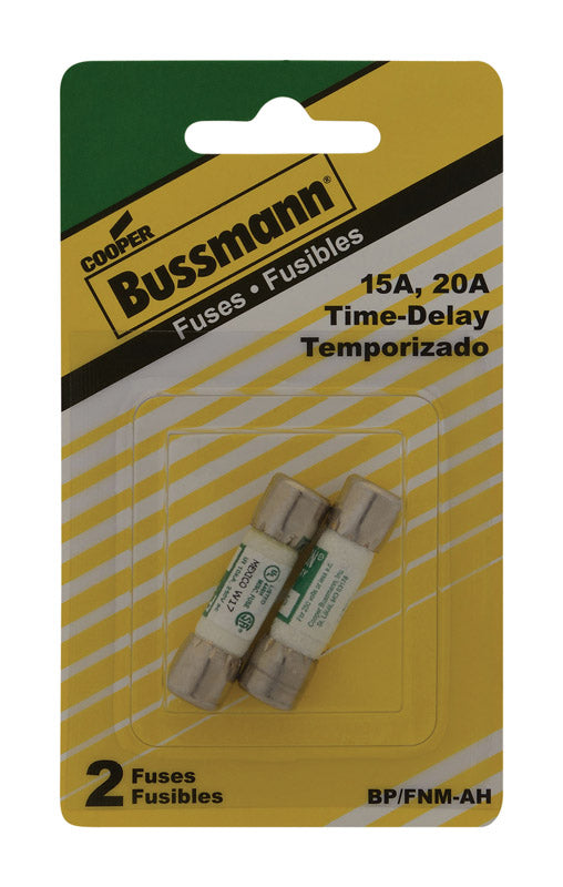 BUSSMANN - Bussmann 15, 20 amps Time Delay Cartridge Fuse 2 pk - Case of 2