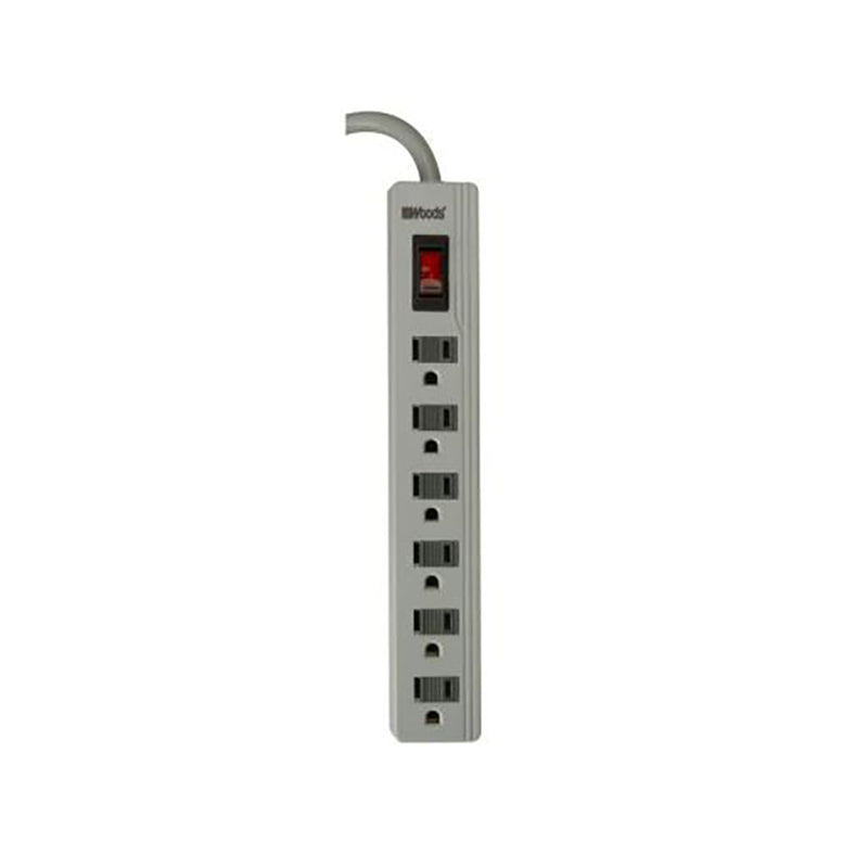 SOUTHWIRE - Southwire Woods 1.5 ft. L 6 outlets Power Strip w/Surge Protection White 280 J - Case of 12