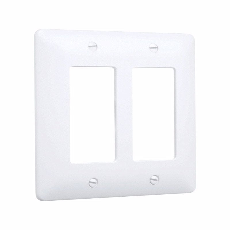 TAYMAC - TayMac Masque 5000 Series Textured White 2 gang Plastic Decorator Wall Plate 1 pk