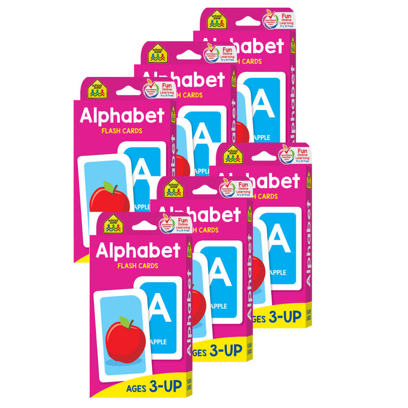 SCHOOL ZONE PUBLISHING - Alphabet Flash Cards, 6 Packs