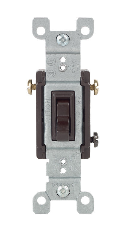 LEVITON - Leviton 15 amps Toggle Switch Brown 1 pk [01453-0CP]