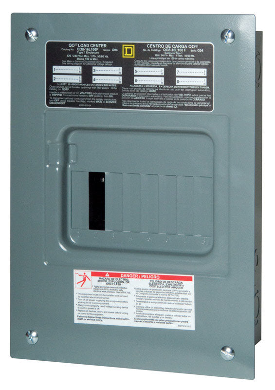 SQUARE D - Square D QO 100 amps 120/240 V 8 space 16 circuits Combination Mount Main Lug Load Center