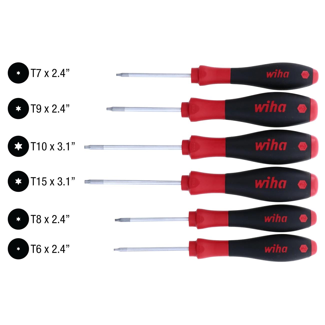Wiha SoftFinish Cushion Grip Torx Screwdriver Set (6 Piece Set)