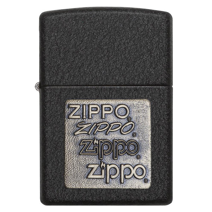 Zippo Windproof Lighter Black Crackle¬Æ Gold Zippo Logo