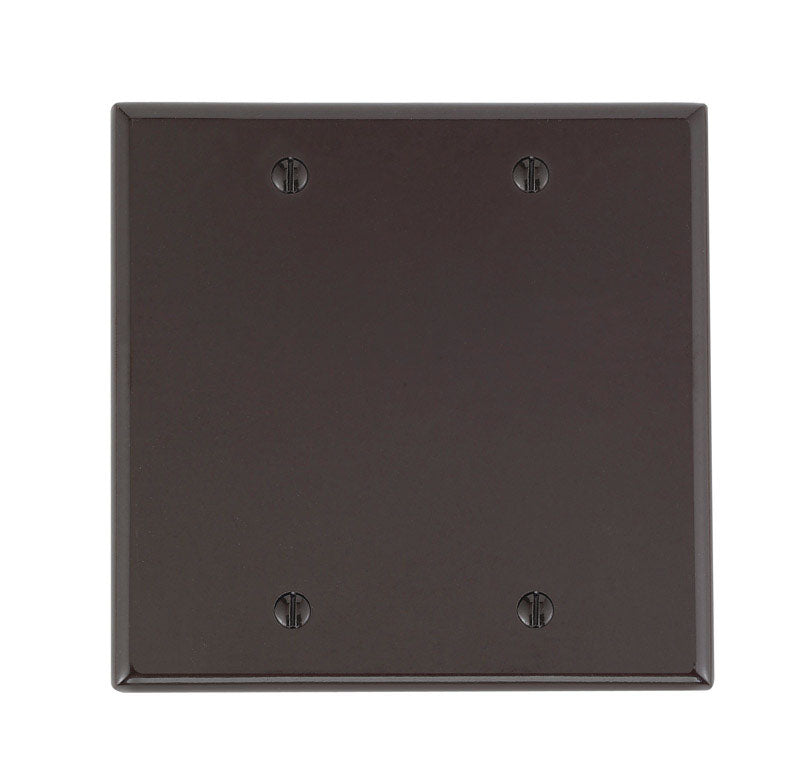 LEVITON - Leviton Brown 2 gang Thermoset Plastic Blank Wall Plate 1 pk