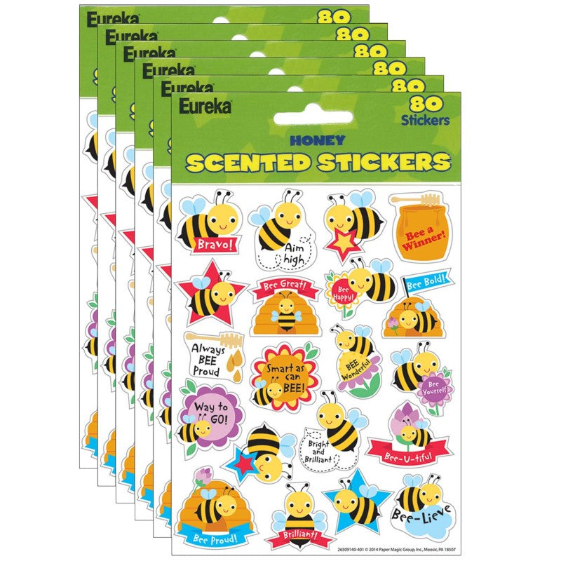 EUREKA - Honey Scented Stickers, 80 Per Pack, 6 Packs