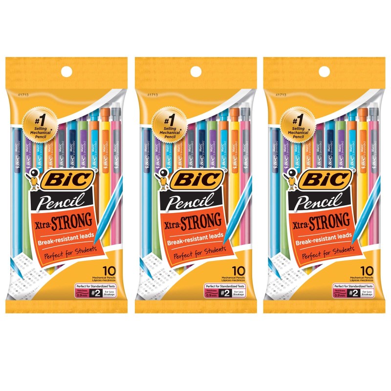 BIC - Mechanical Pencils, 0.9mm, 10 Per Pack, 3 Packs