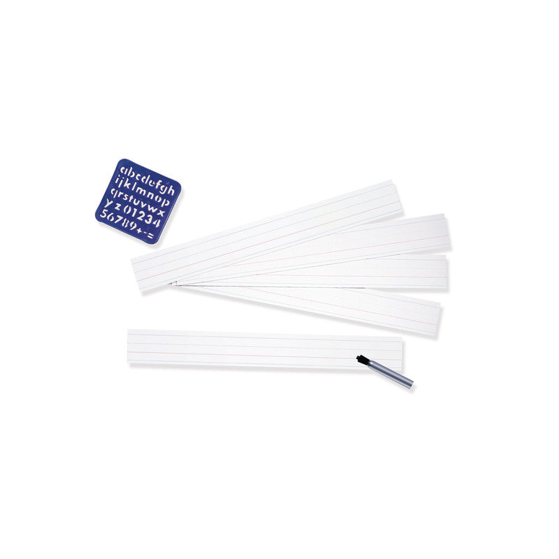 PACON - Zaner-Bloser™ Sentence Strips, White, 1-1/2 in x 3/4 in x 3/4 in ruled 3" x 24", 100 Strips Per Pack, 3 Packs