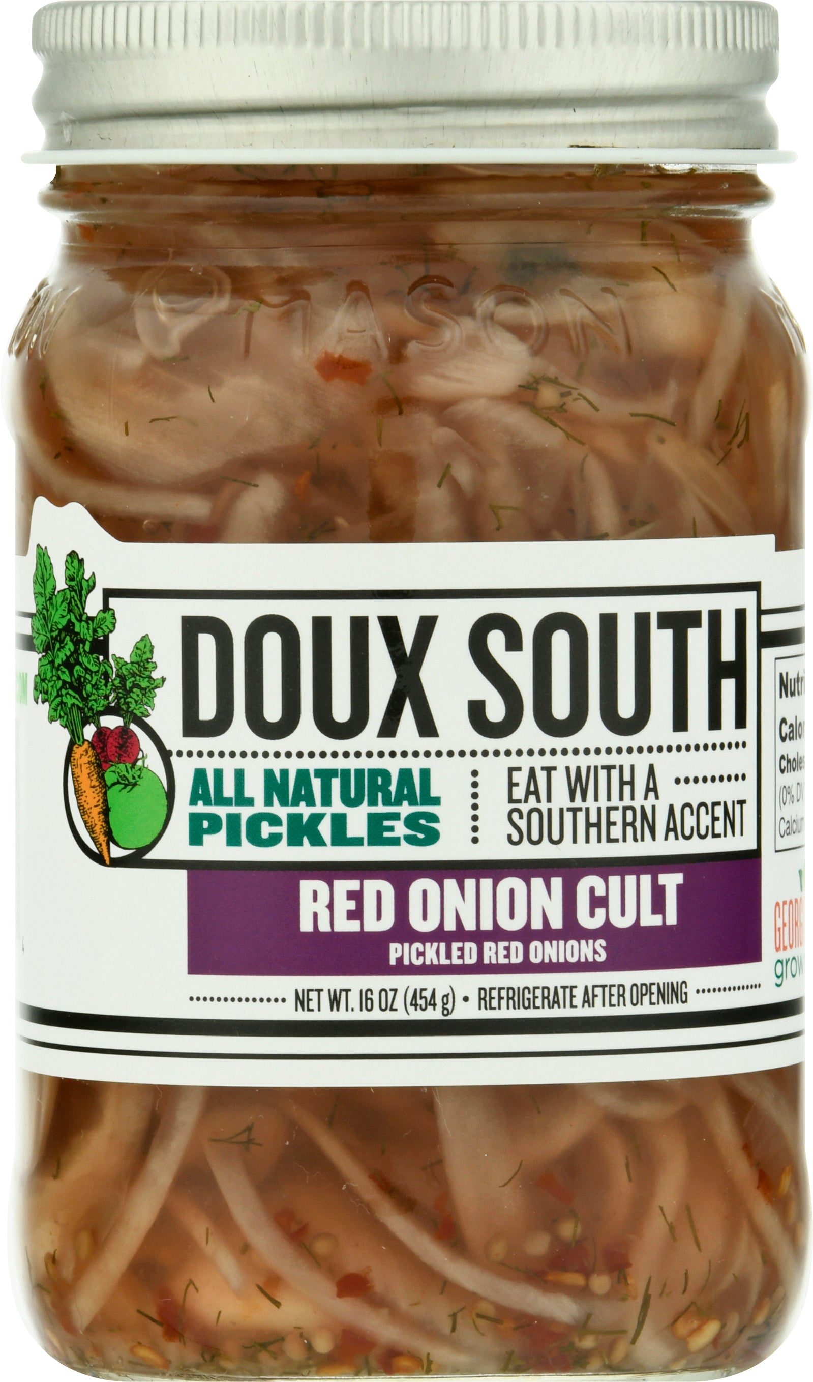 Doux South Red Onion Cult Pickles 16 oz - Case of 6