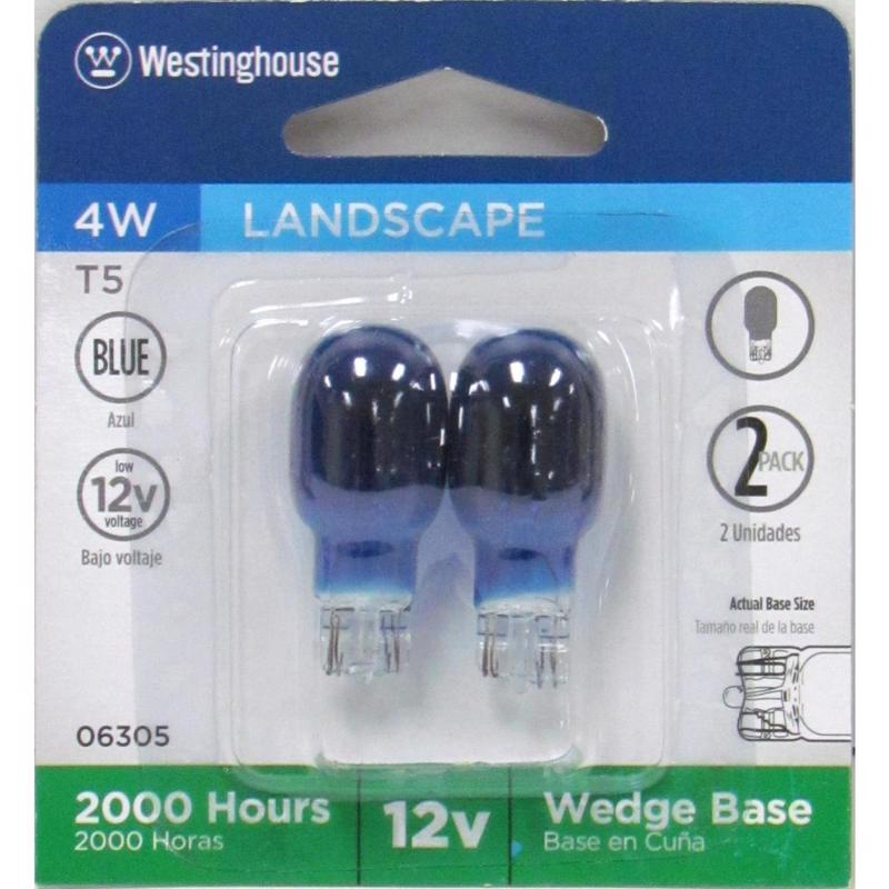 WESTINGHOUSE - Westinghouse 4 W T5 Specialty Incandescent Bulb Wedge Blue 2 pk