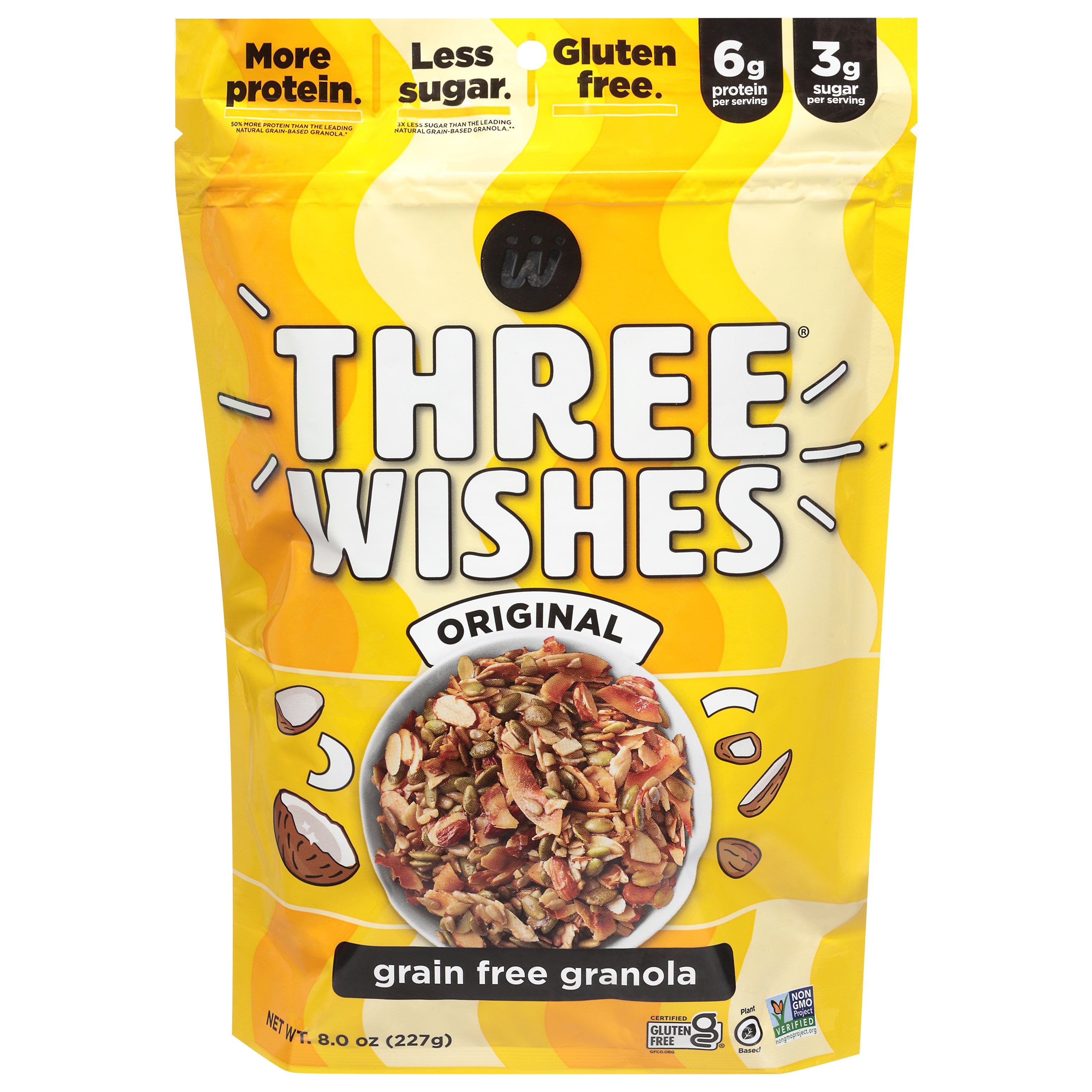 Three Wishes Grain Free Original Granola 8.0 oz - Case of 8