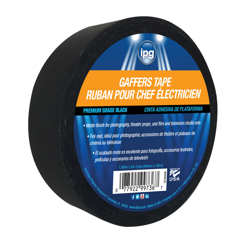 IPG - IPG 1.88 in. W X 60 yd L Black Gaffer's Tape