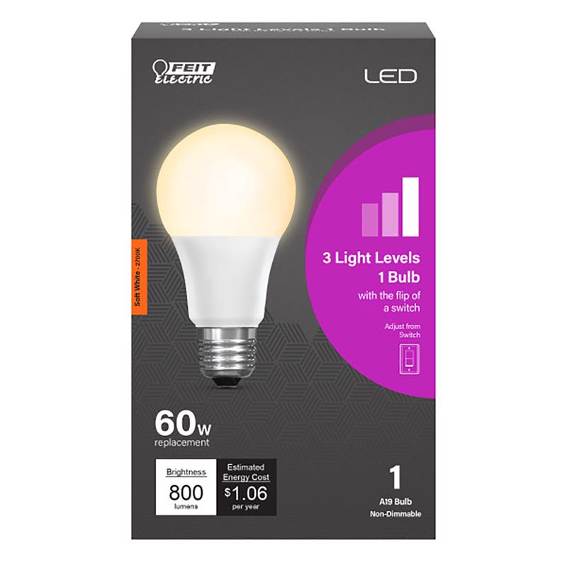 FEIT - Feit Intellibulb A19 E26 (Medium) LED Bulb Soft White 60 Watt Equivalence 1 pk [OM603DIMCALEDI]