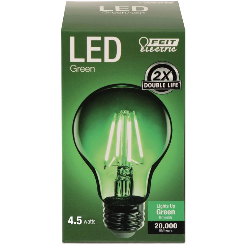 FEIT - Feit A19 E26 (Medium) Filament LED Bulb Green 30 Watt Equivalence 1 pk